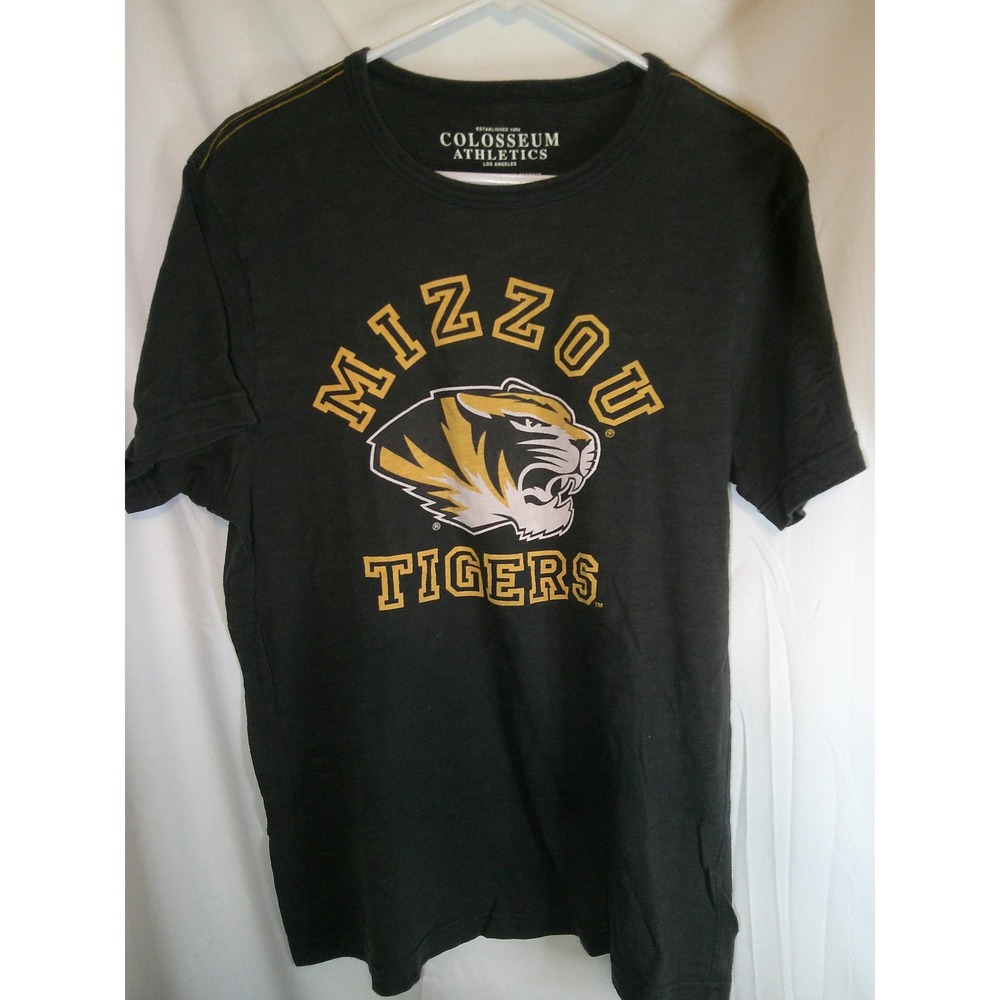 Vintage Colosseum Athletics Mizzou Tigers Graphic Tee T-Shirt Black Medium‎
